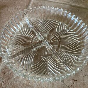 Indiana Glass Clear Divided Dish